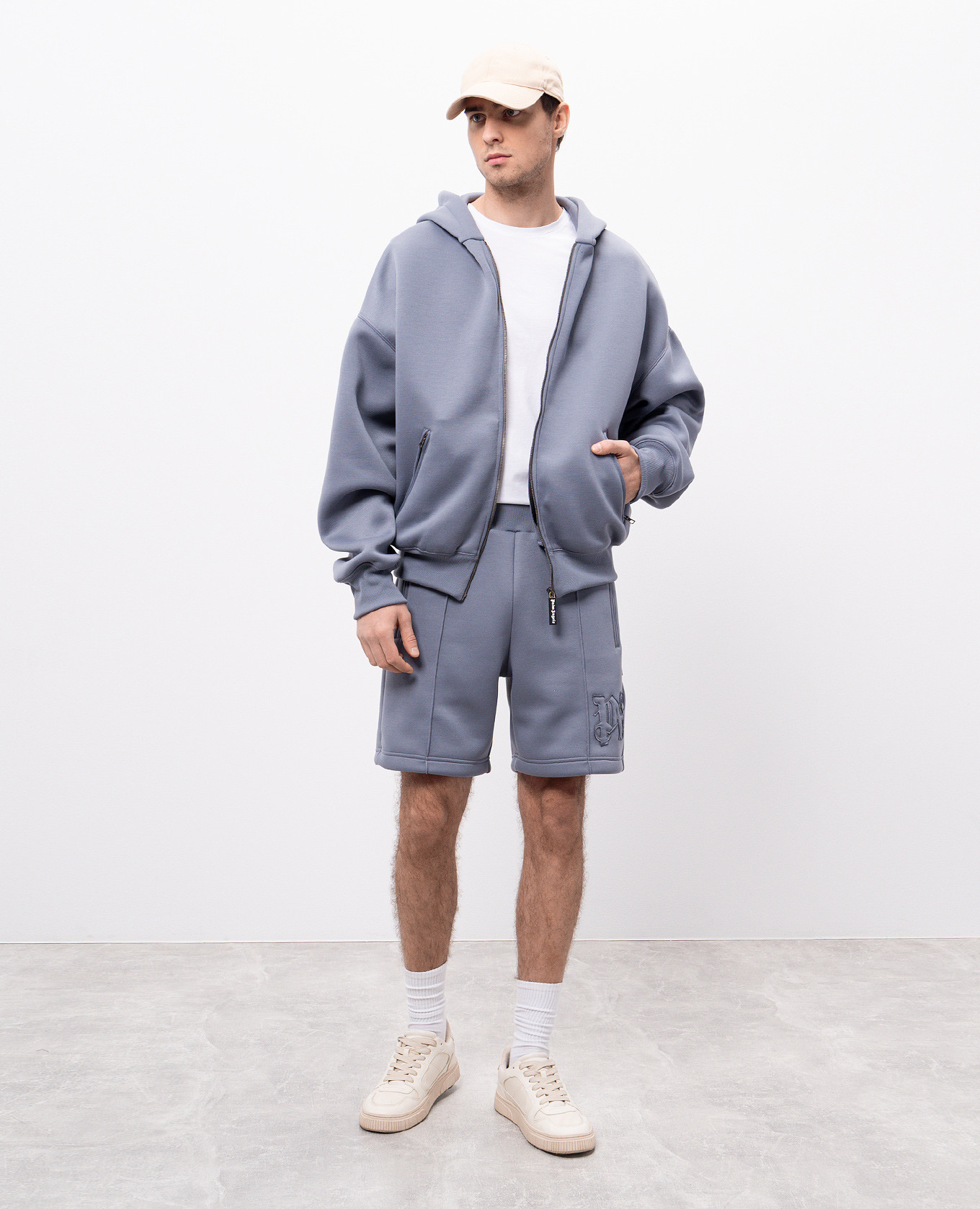 

Grey sports jacket with logo Palm Angels