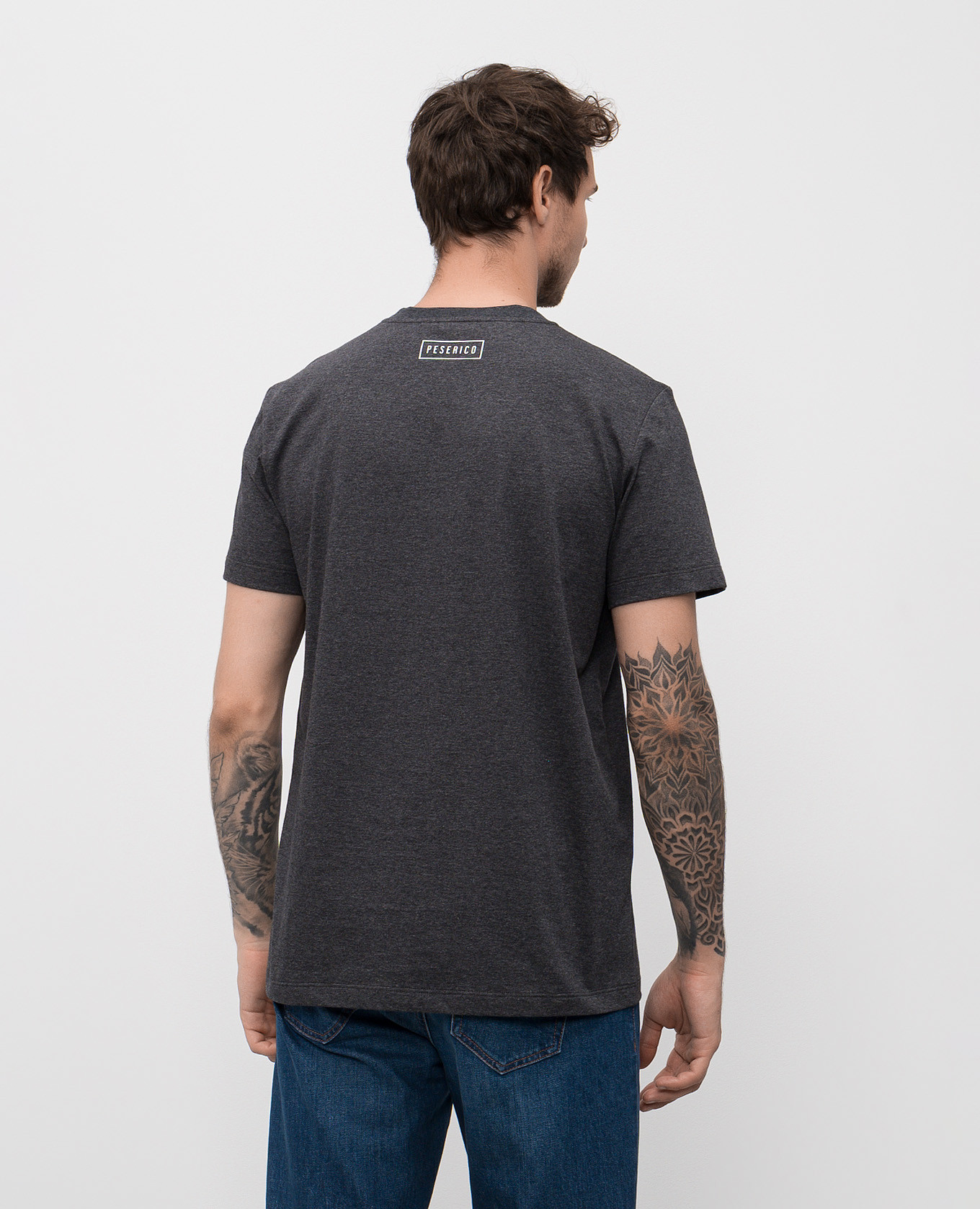 

Grey T-shirt with logo print Peserico