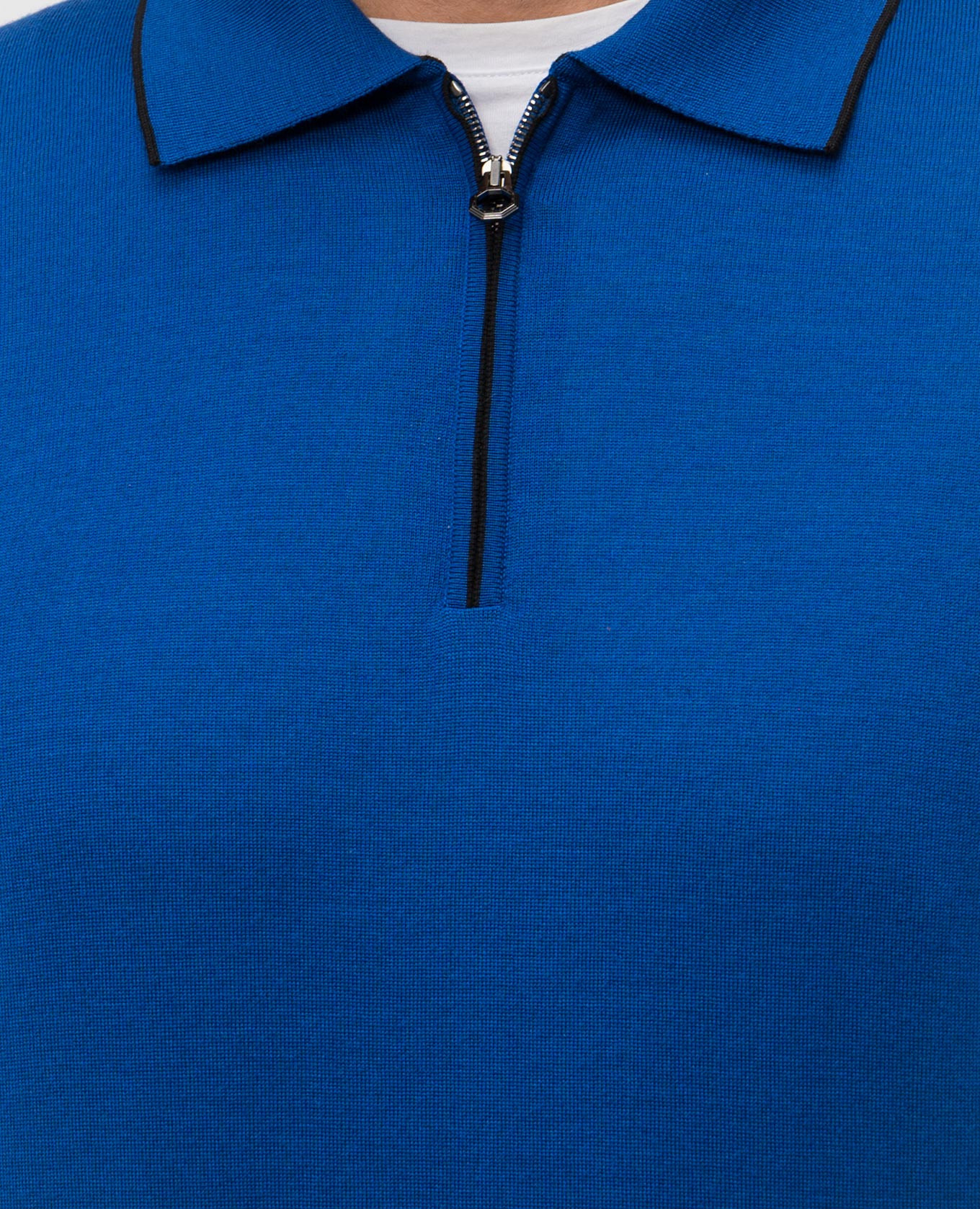

Blue wool, silk and cashmere polo shirt Stefano Ricci