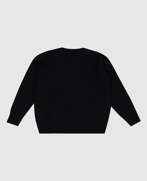 Dolce&Gabbana Children's black wool sweater with logo embroidery L4KWE2JCVU9812+