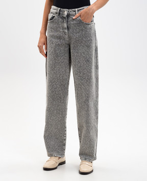 Twinset Gray jeans with a worn effect 252AP2480