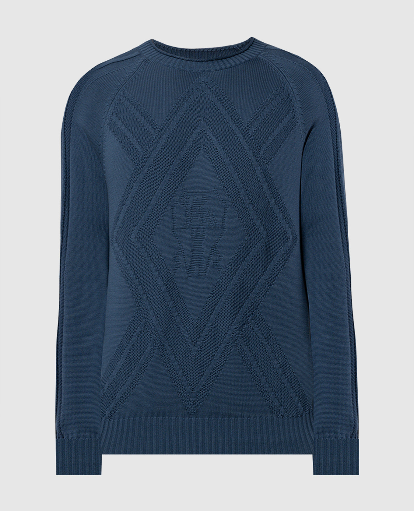 Blue sweater in a textured pattern brunello cucinelli