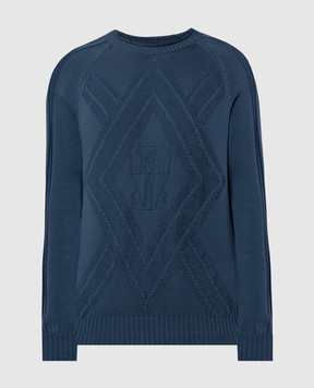 Brunello Cucinelli Blue sweater in a textured pattern M28708000P