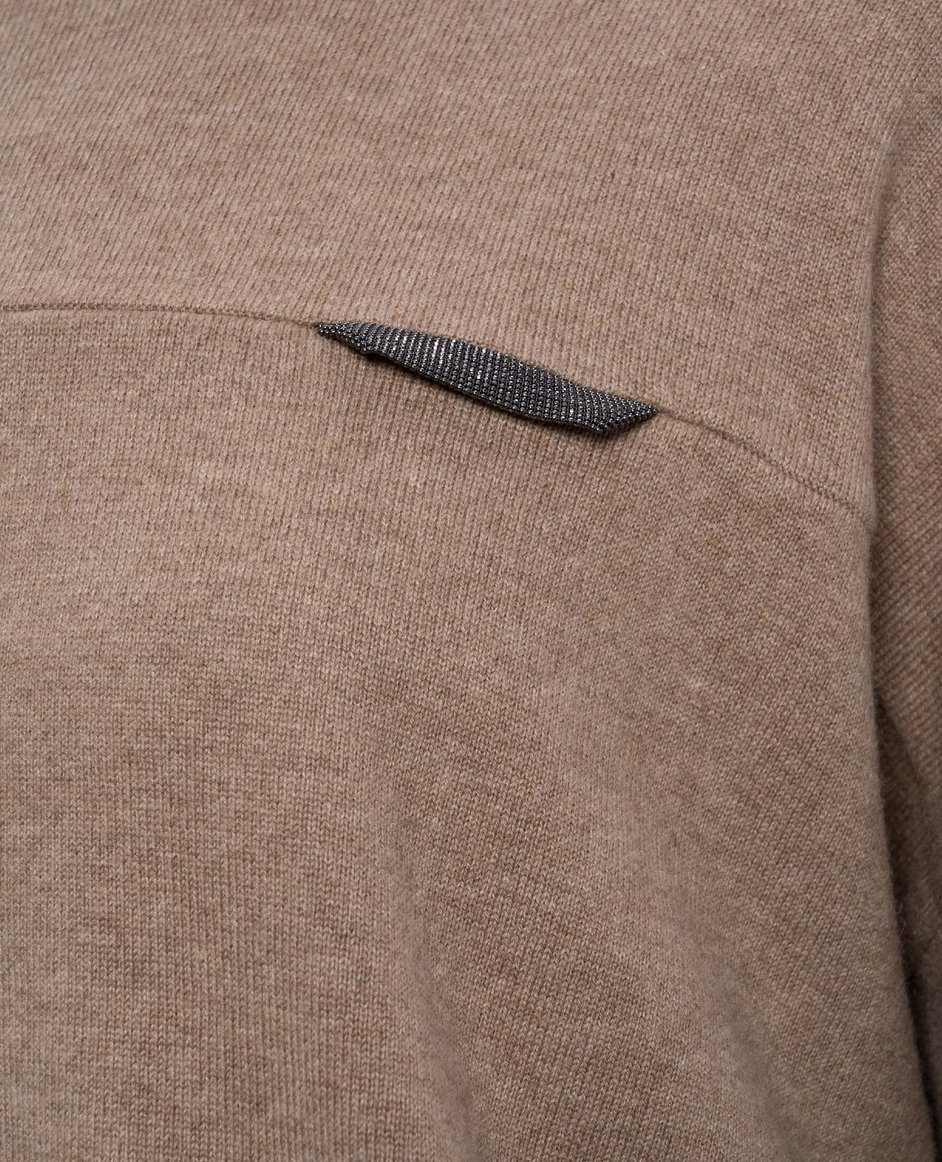 

Beige cashmere jumper with monil chain Brunello Cucinelli, Brown