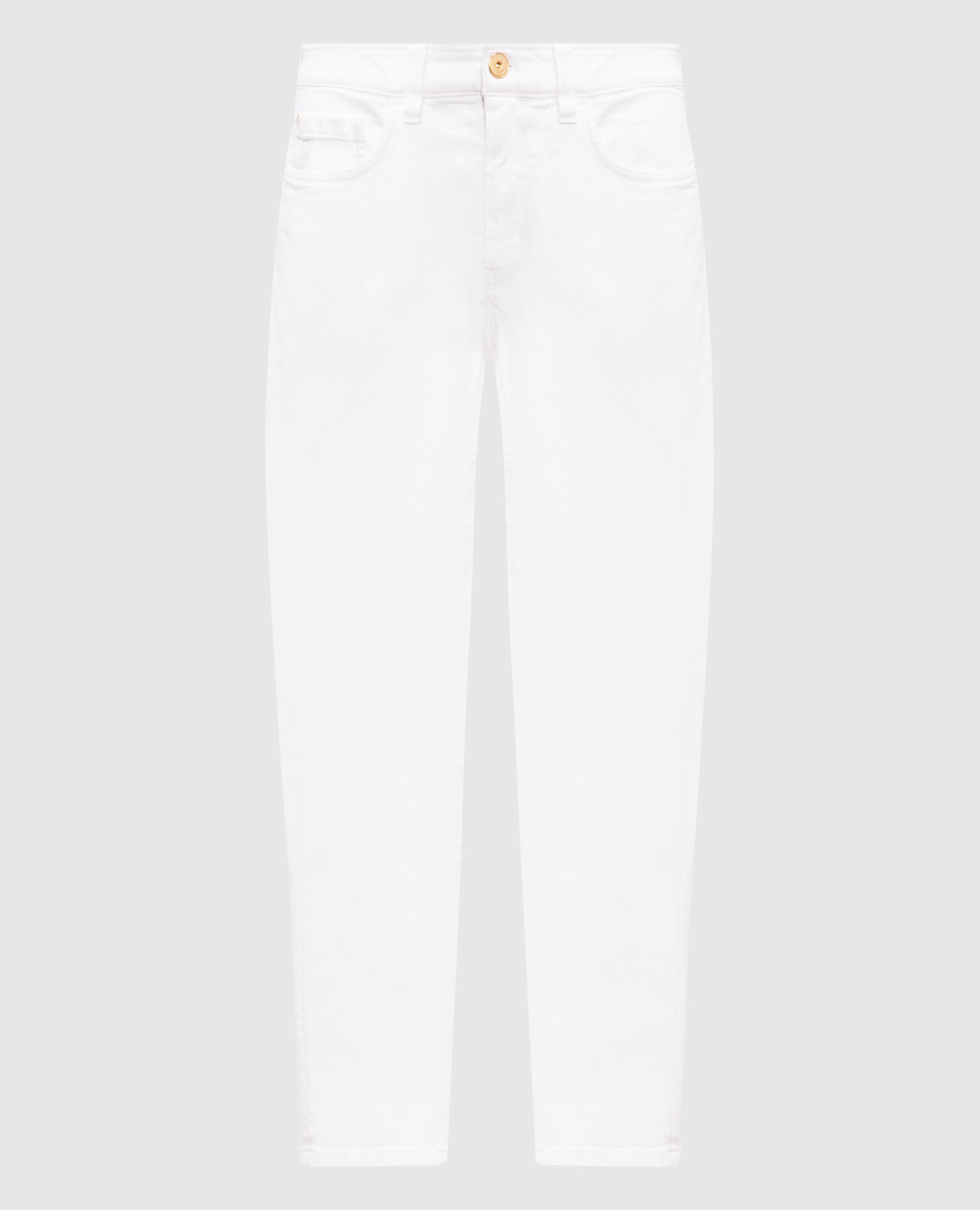 

White jeans with logo patch Brunello Cucinelli