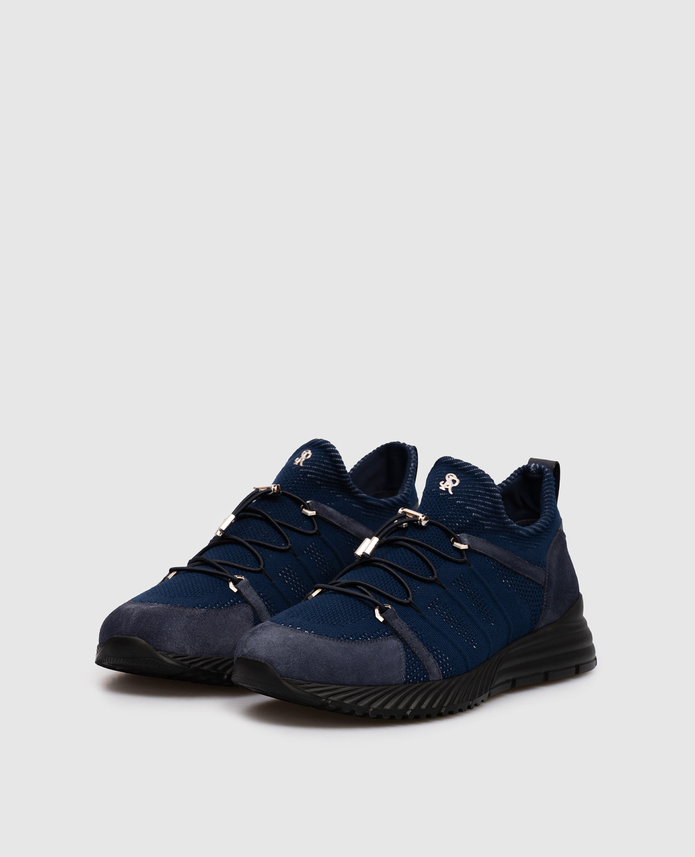 

Blue combination sneakers with monogram logo Stefano Ricci