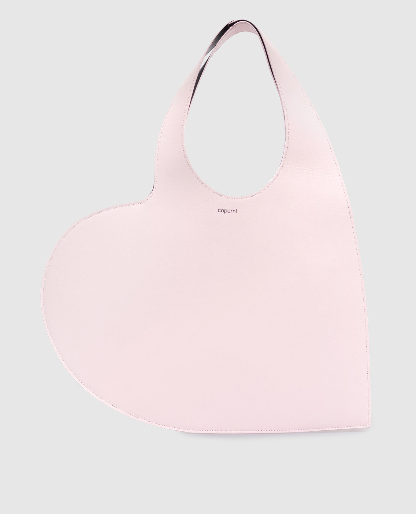 

Pink leather heart-shaped bag with logo Coperni