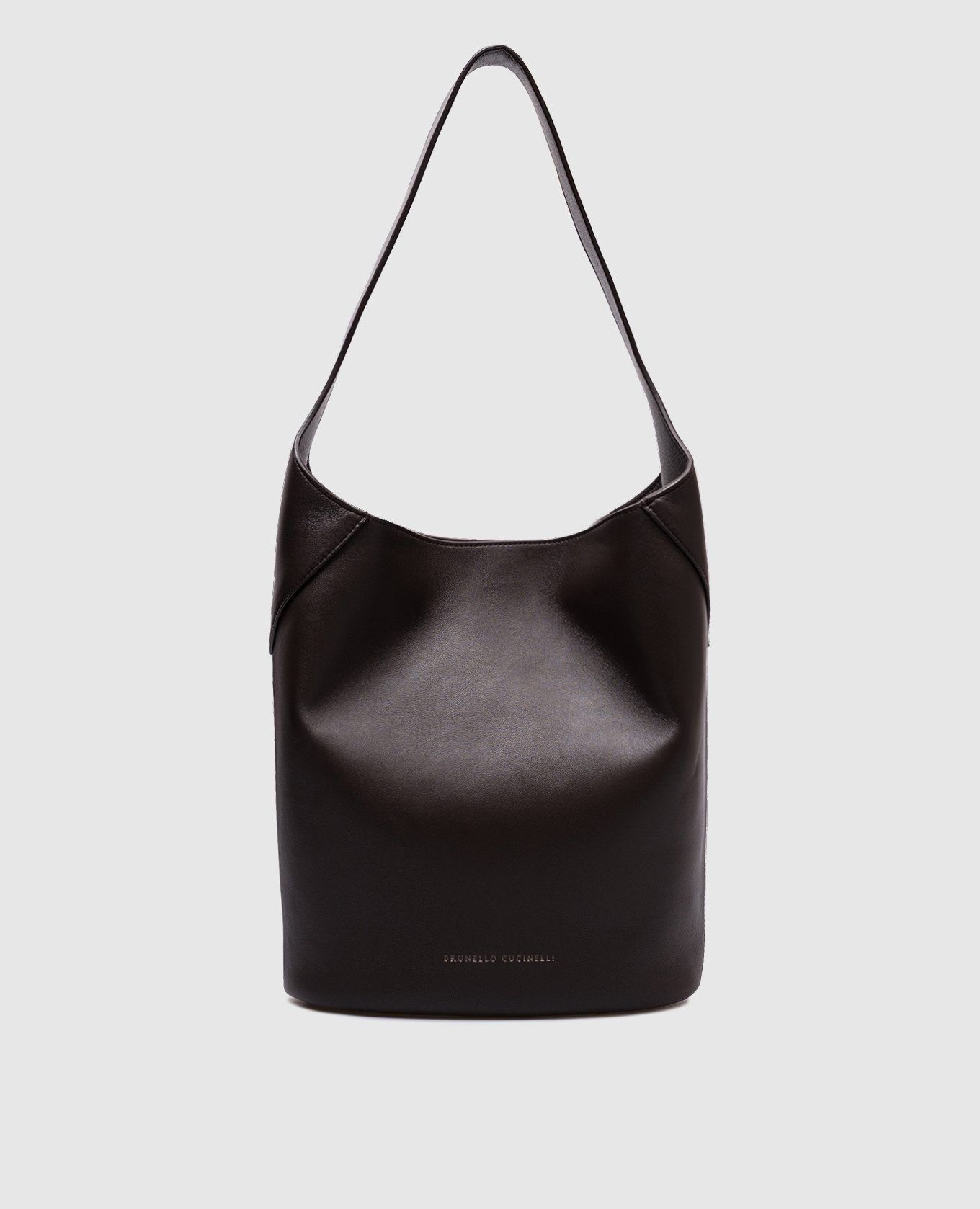 

Brown leather bag with logo Brunello Cucinelli