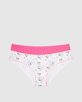 RiminiVeste Jadea children's white panties in a bunny print with the inscription girl love 495