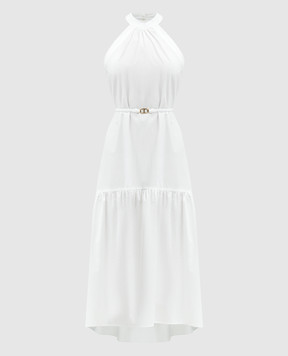 Twinset White midi dress with lace 241TT2061