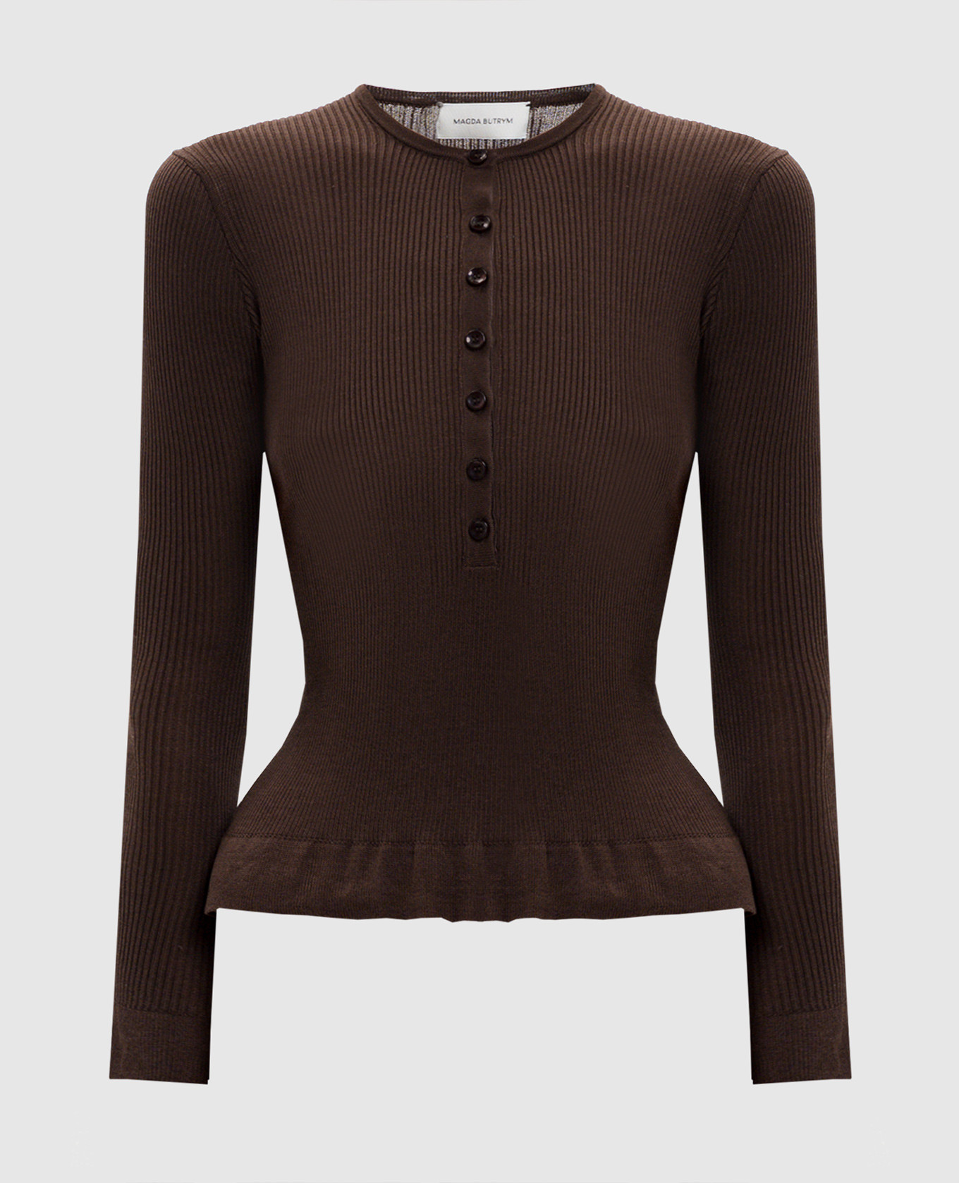 

Brown ribbed silk jumper Magda Butrym