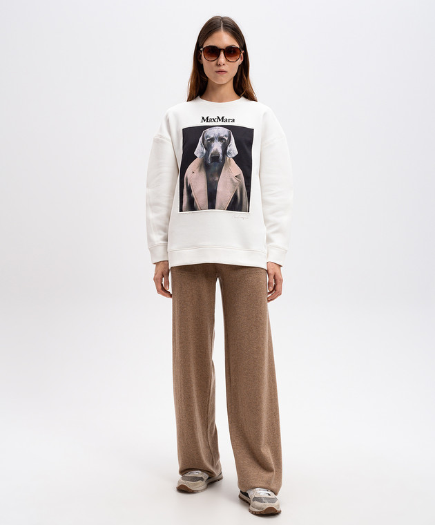 Max Mara - White BACCO printed sweatshirt from William Wegman