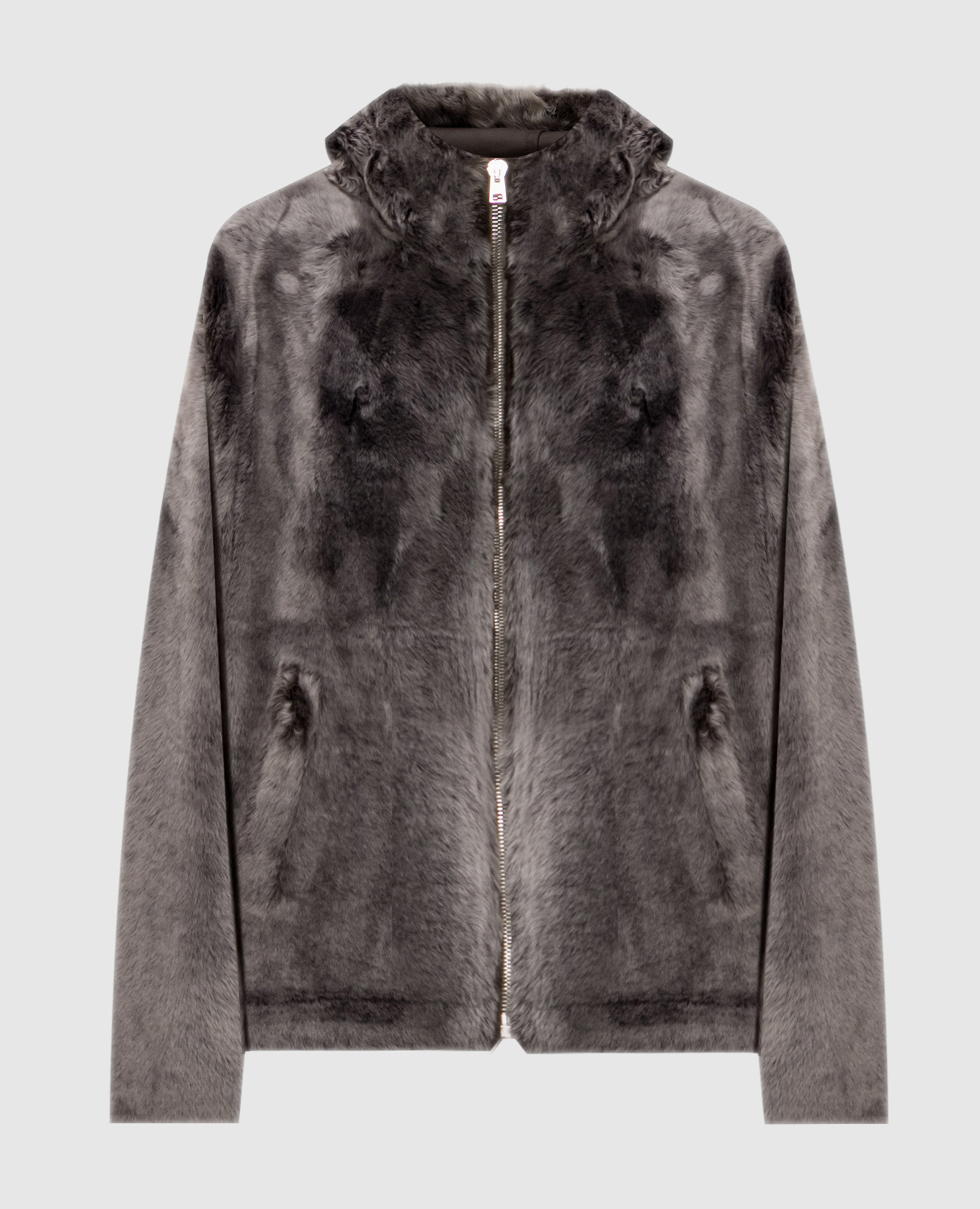 Gray sheepskin coat