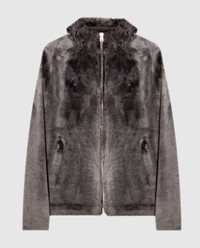 Yves Salomon Gray sheepskin coat 25WYV61461MERL
