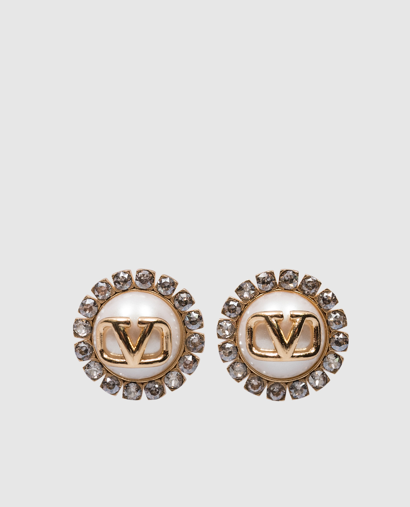 

White VLOGO earrings with SWAROVSKI crystals Valentino