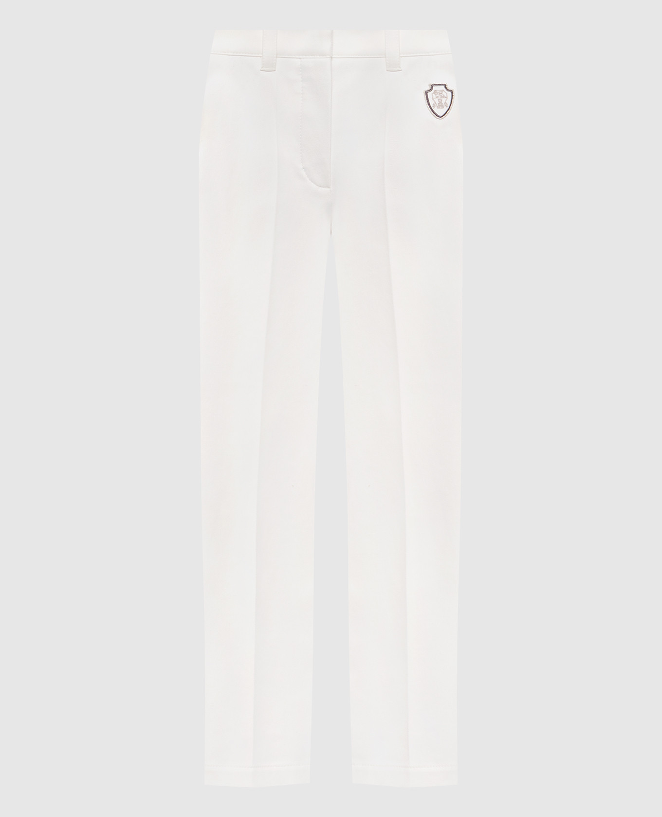 White pants with logo patch Brunello Cucinelli