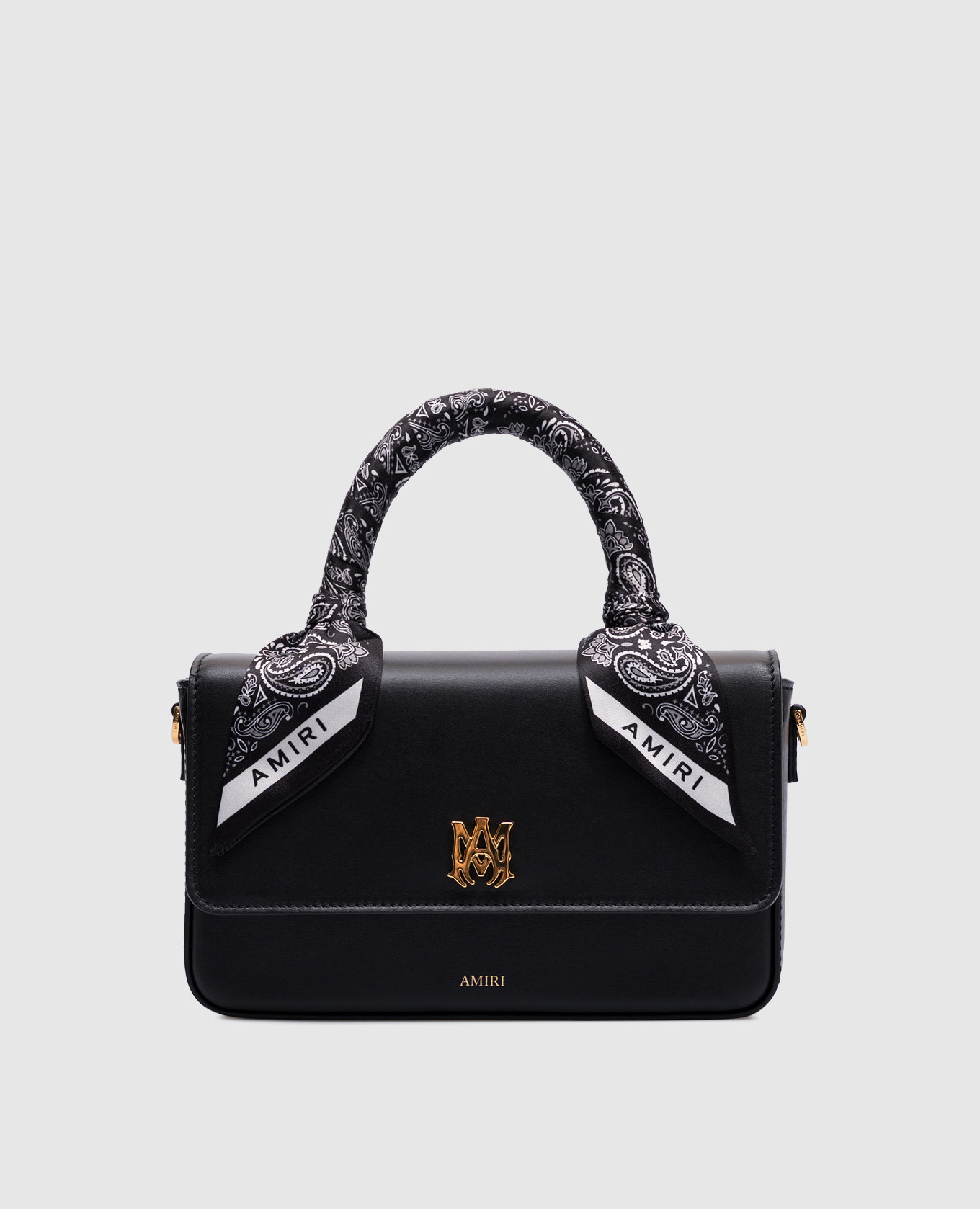 

Black leather Micro Long MA bag with logo AMIRI