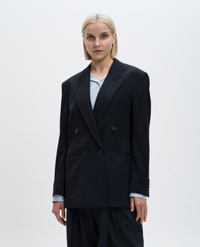 The Row Lela blue double-breasted wool jacket 8199W3032