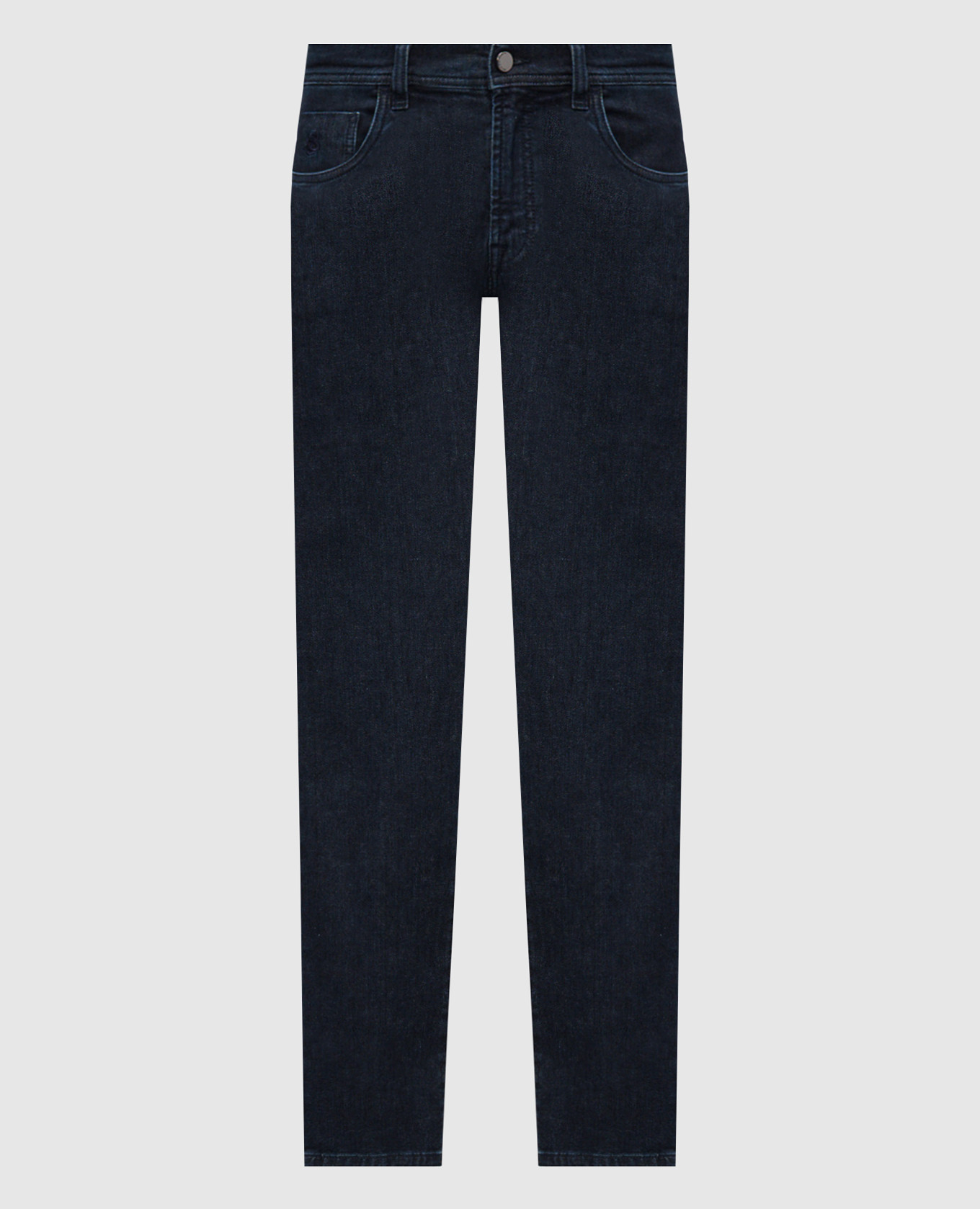 Blue Costantino jeans with logo patch Scissor Scriptor