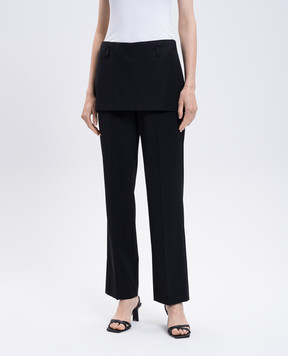 Toteme Black wool pants with imitation skirt 253WRB0284FB0435