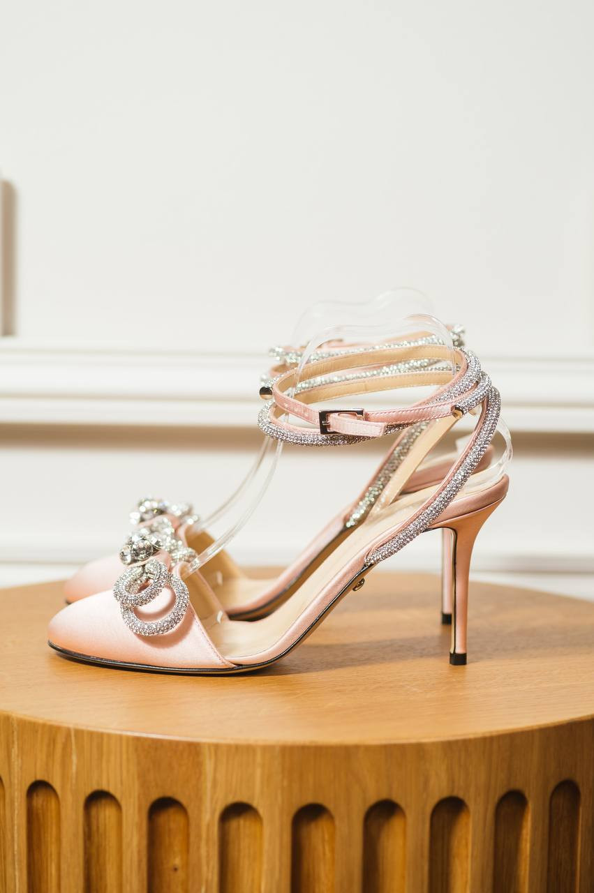 

Pink double bow slingbacks with crystals Mach&Mach