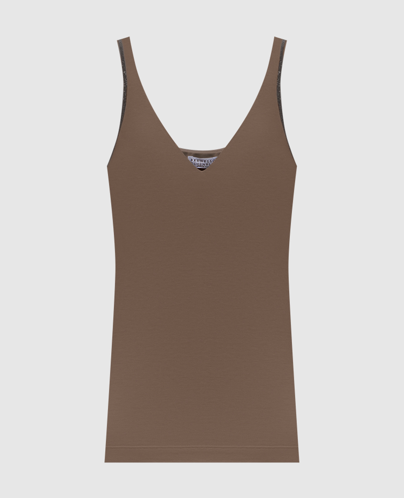 Brown top with monil chain Brunello Cucinelli