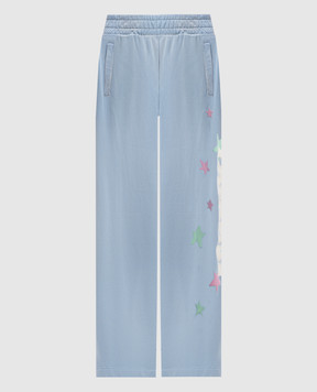 Palm Angels Paradise blue print sweatpants PWCH025S25FLE001