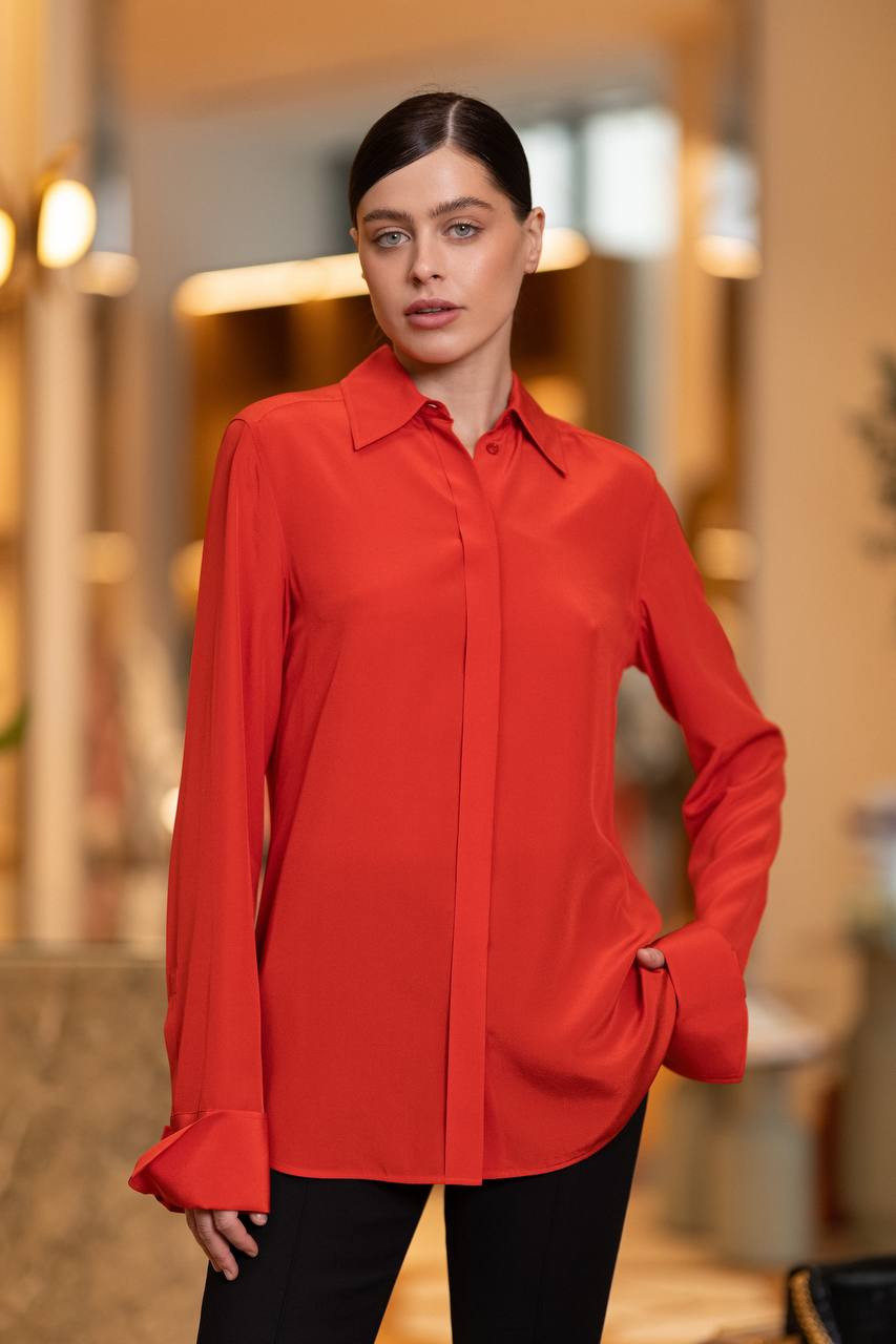 

Red GEMONA silk blouse Max Mara Sportmax