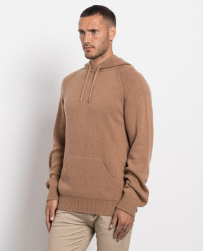 Cashmere&Whiskey Brown cashmere hoodie MU8651305341R3XL