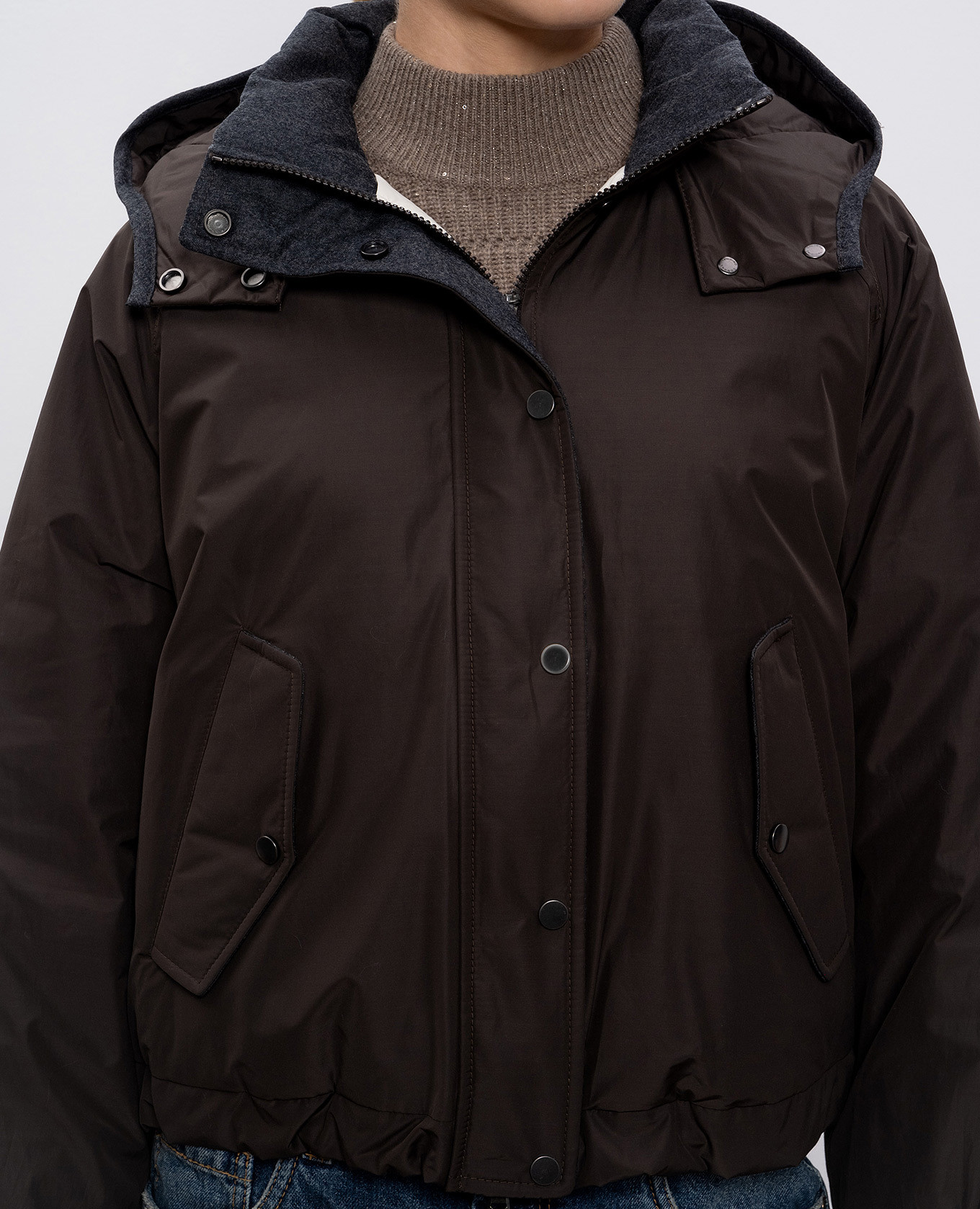 

Brown down jacket with monil chain Brunello Cucinelli