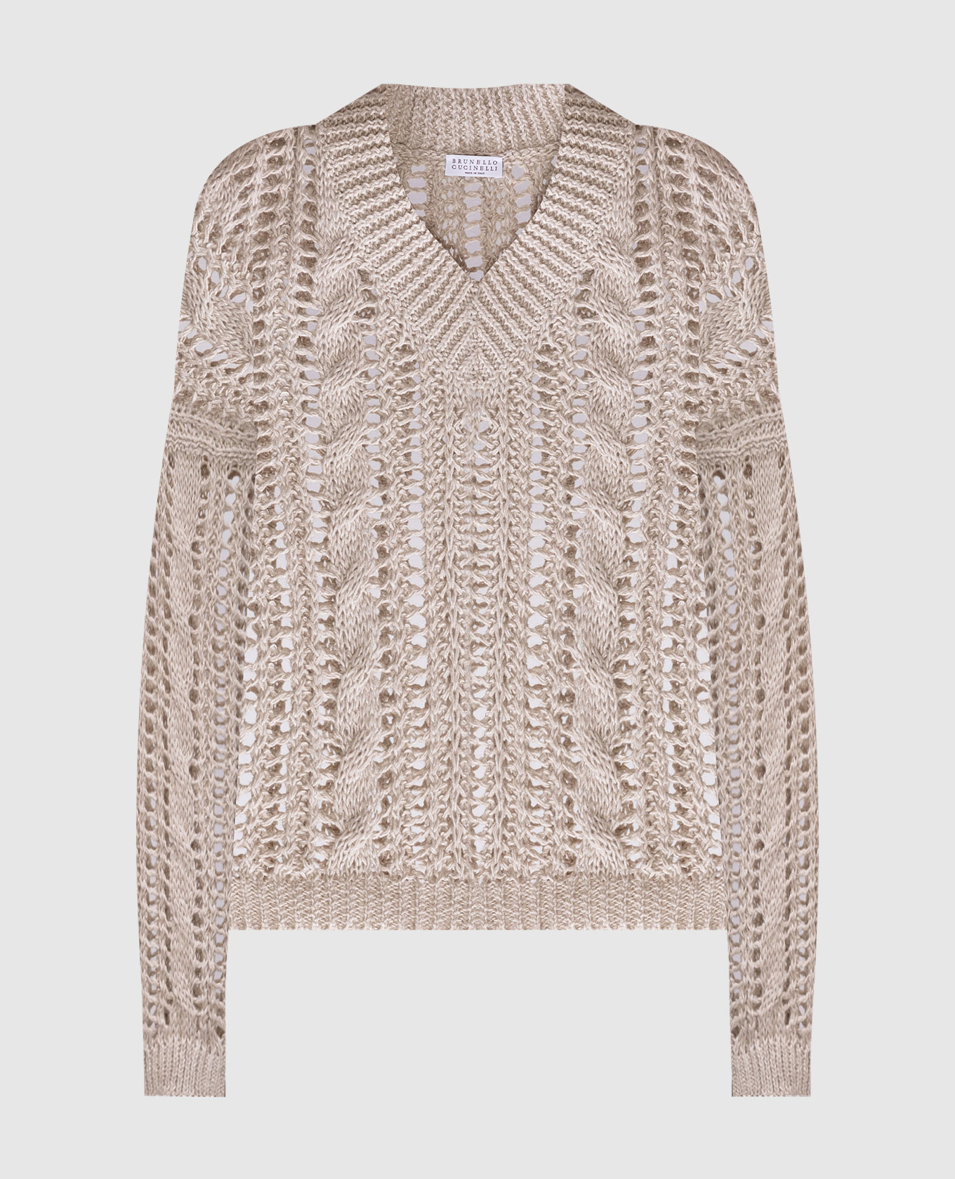 

Beige openwork pullover Brunello Cucinelli