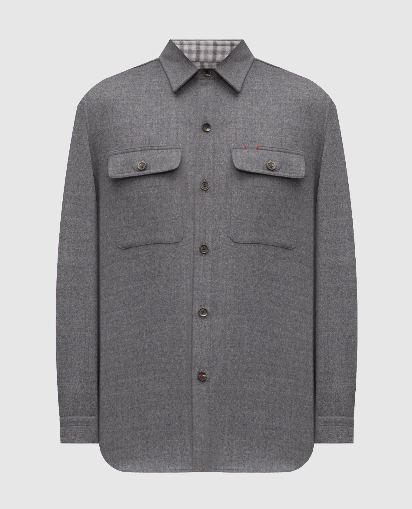 Gray wool shirt ISAIA