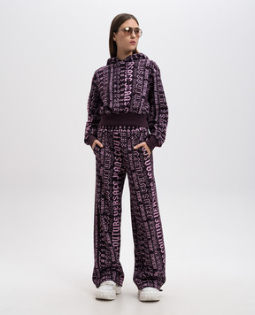Versace Jeans Couture Purple sports pants with Logomania print 77HAA320FS172