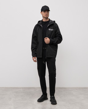 Moncler Iraclia black windbreaker with logo embroidery K20911A00063597W3