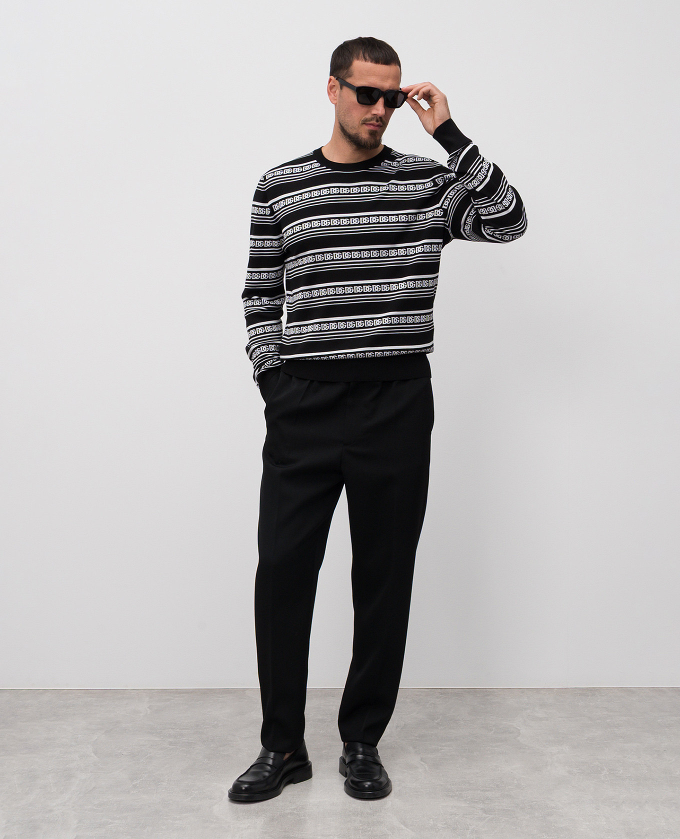 Black silk jumper with contrasting pattern Dolce&Gabbana 2
