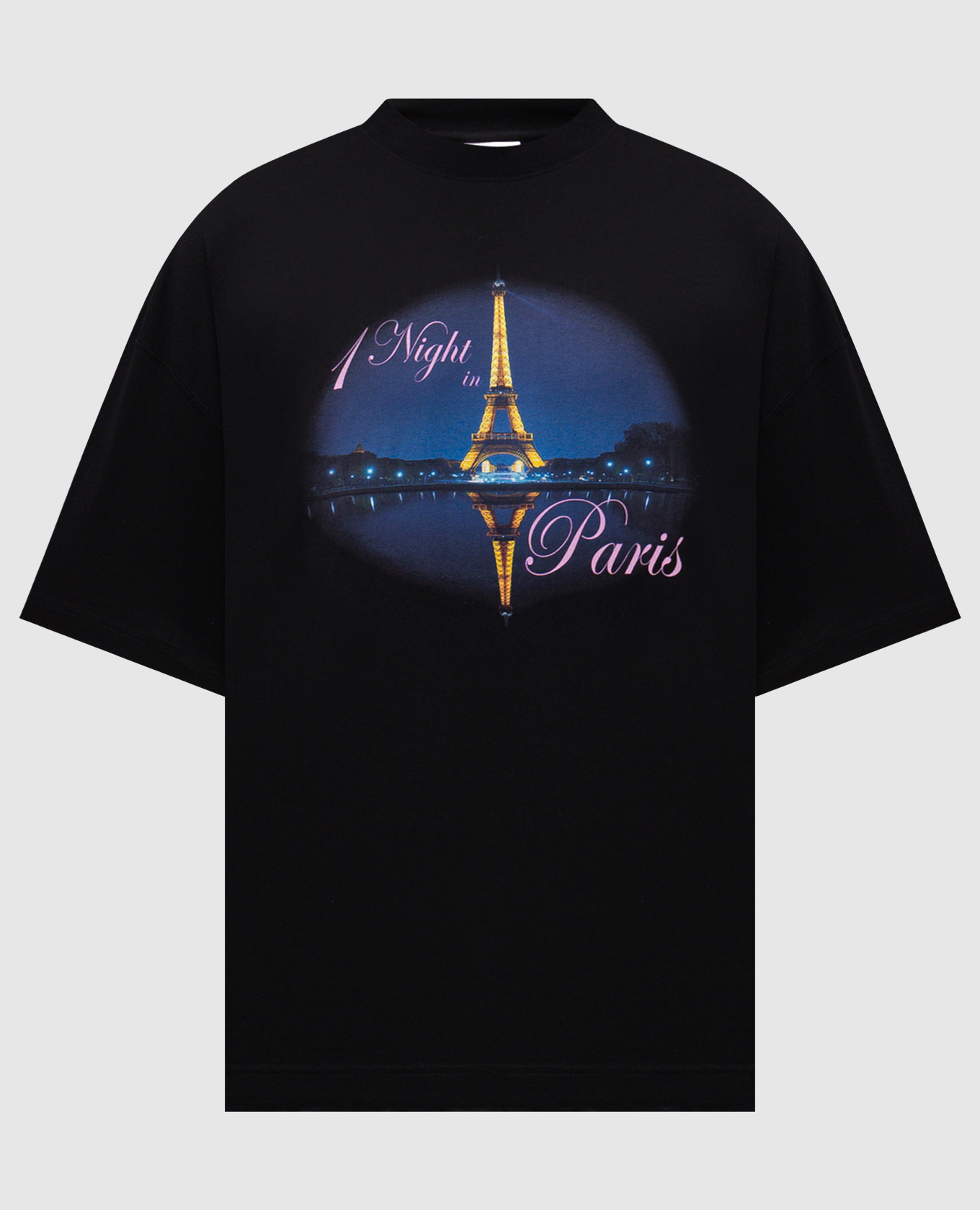 

Black T-shirt with 1 Night in Paris print Vetements