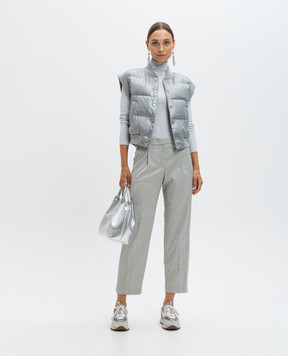 Peserico Gray wool trousers with monil chain AM466806461