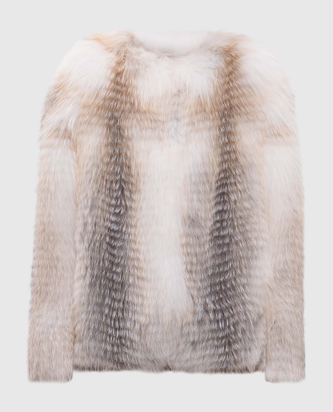Beige fur coat made of fox fur be florence