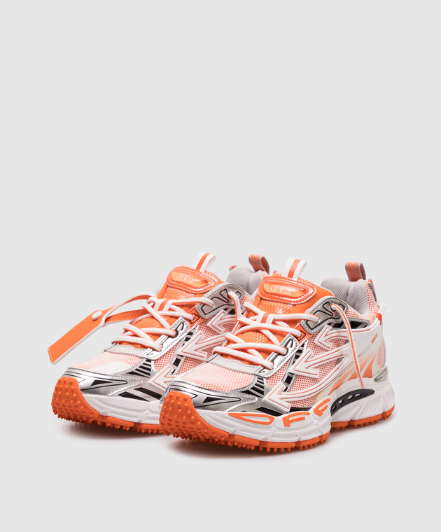 orange and white off white sneakers
