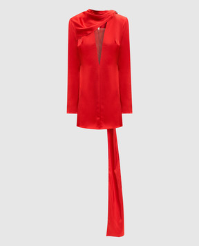 David Koma Red mini dress with train PF25DK99D
