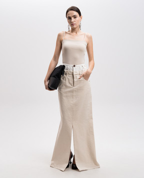 Maison Margiela Beige maxi skirt with slits S51MI0004M35261