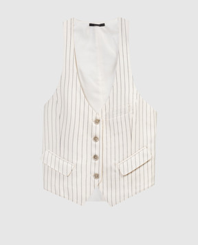 Tom Ford White striped wool and silk waistcoat WA0024FAX1158