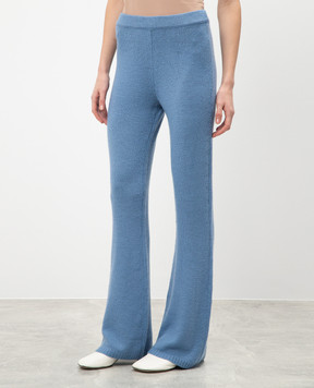Gabriela Hearst Ornston blue cashmere flared pants 1249749A090
