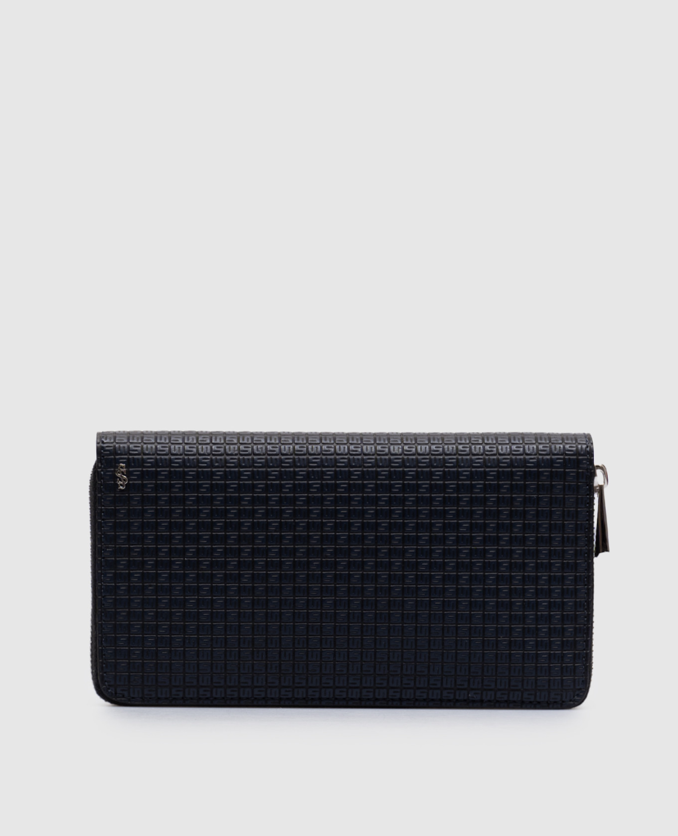 

Blue leather wallet with logo monogram Serapian