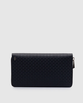 Serapian Blue leather wallet with logo monogram SRSTSMSL703019KC20