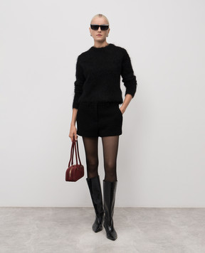16Arlington Black Inga boucle shorts with wool TR122AW2501