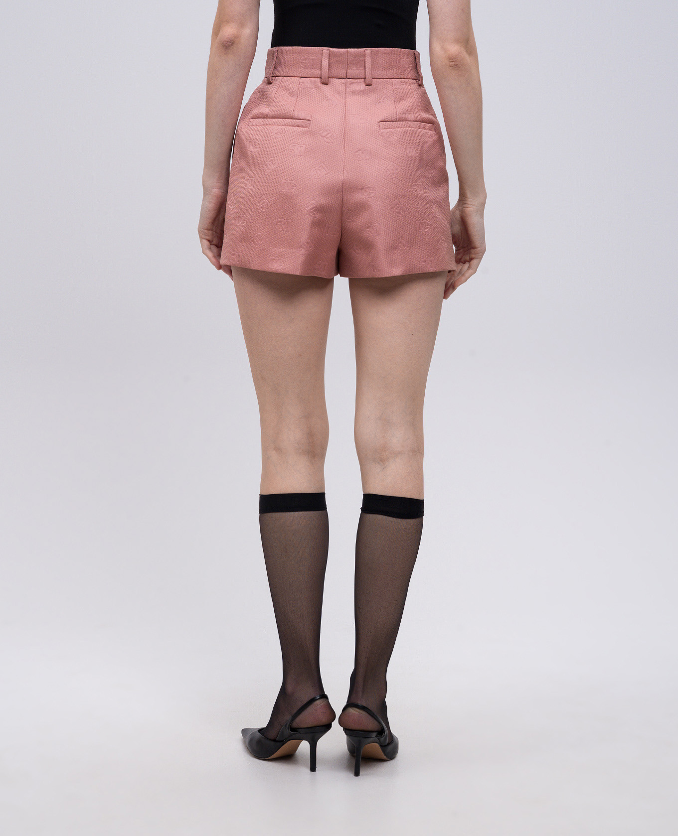 

Pink shorts with silk logo pattern Dolce&Gabbana