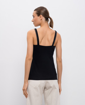Brunello Cucinelli Black top with monil chain M0T18BA702