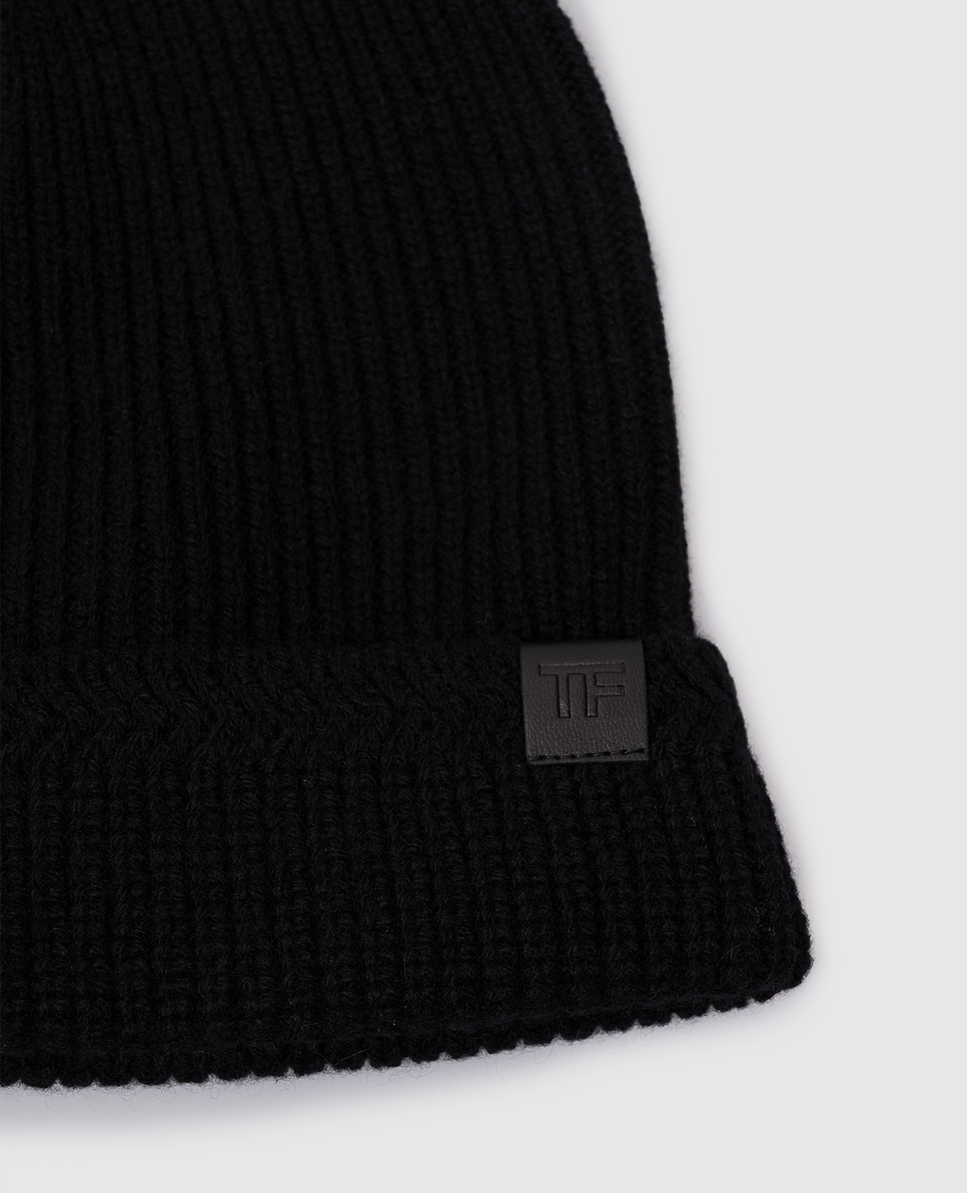 

Black wool and cashmere cap with logo Tom Ford