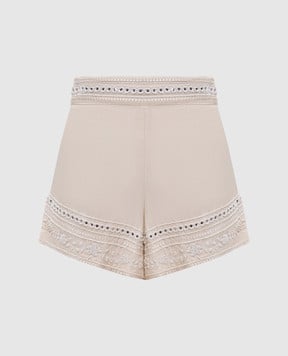 Twinset Beige linen shorts 251LM2FEE